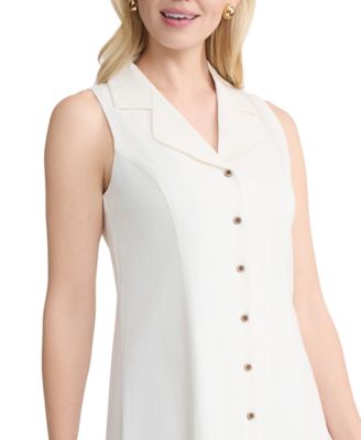 Women's Collared Linen-Blend Maxi Shirtdress