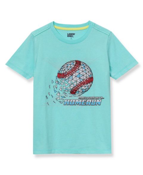 Футболка Lands' End Short Sleeve Graphic для мальчиков, цвет: Светлый синий