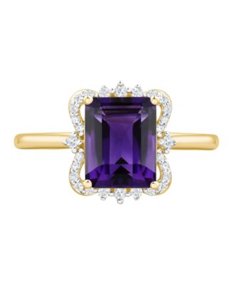 Swiss Blue Topaz (2-3/4 ct. t.w.) and Diamond Ring in 14k Yellow Gold (also available in Amethyst and Onyx)