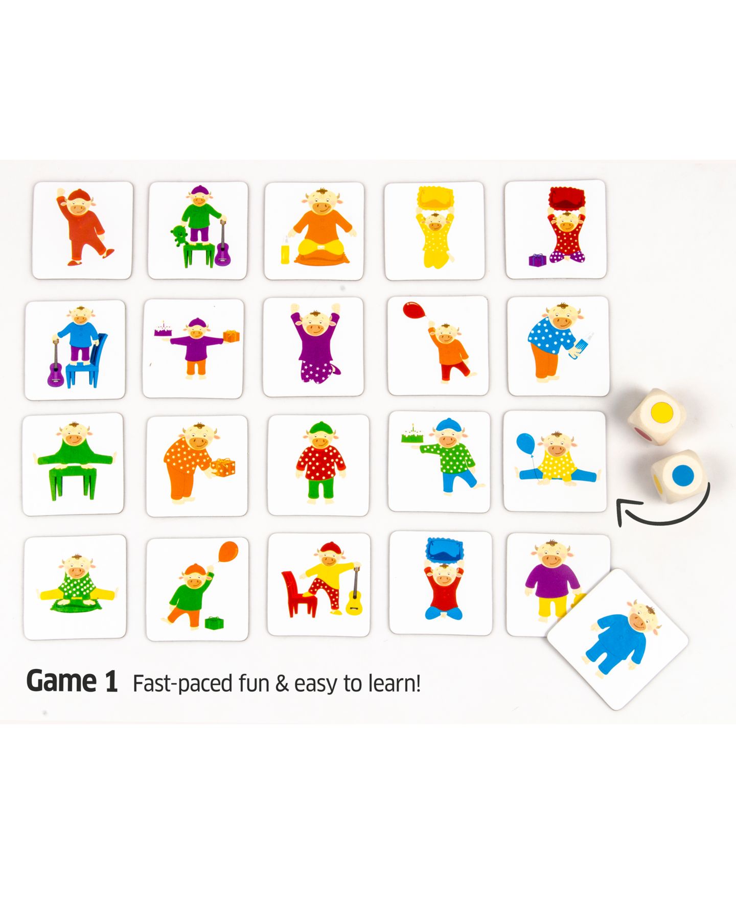 Детские игрушки Chalk & Chuckles Pajama Party Matching Dice Game, Ages 3+ — фото 3