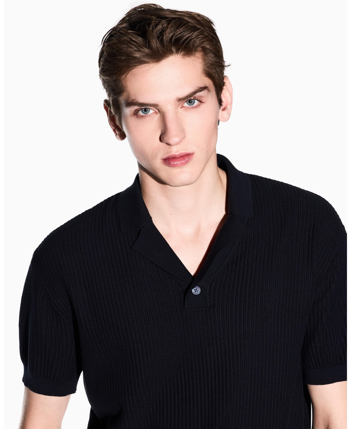 A|X Armani Exchange Men's Textured Polo Sweater
