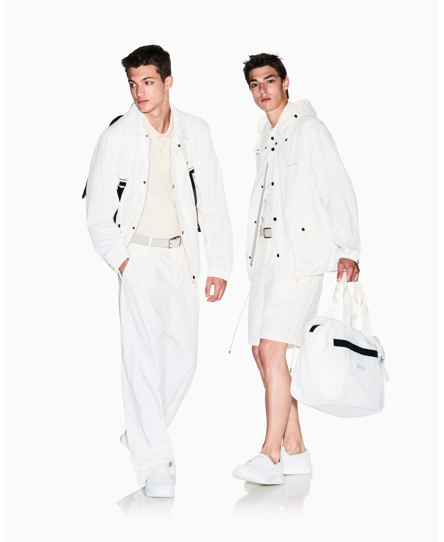 Мужское поло A|X Armani Exchange White Edition Short Sleeve Pique Polo Shirt, цвет: Кремовый — фото 4