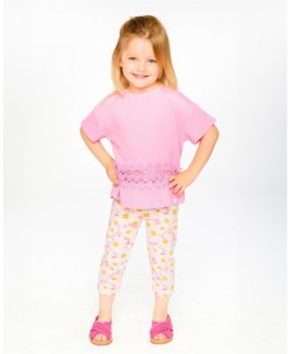 Toddler Girls Jersey Capri Pink Printed Daisies - Toddler|Child
