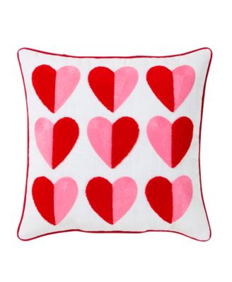 Heart Cotton Slub Decorative Pillow, 18" x 18"