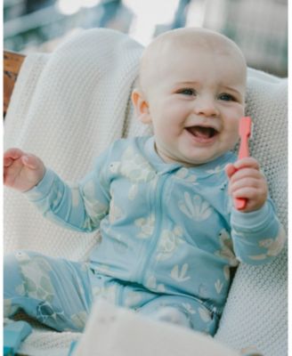 Baby Boys Cotton Jersey One-Piece Pyjama Blue Turtle Print