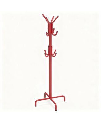 12-Hook Space-Saving Coat Rack with Stable Base and Easy Assembly