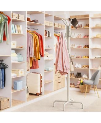 12-Hook Space-Saving Coat Rack with Stable Base and Easy Assembly