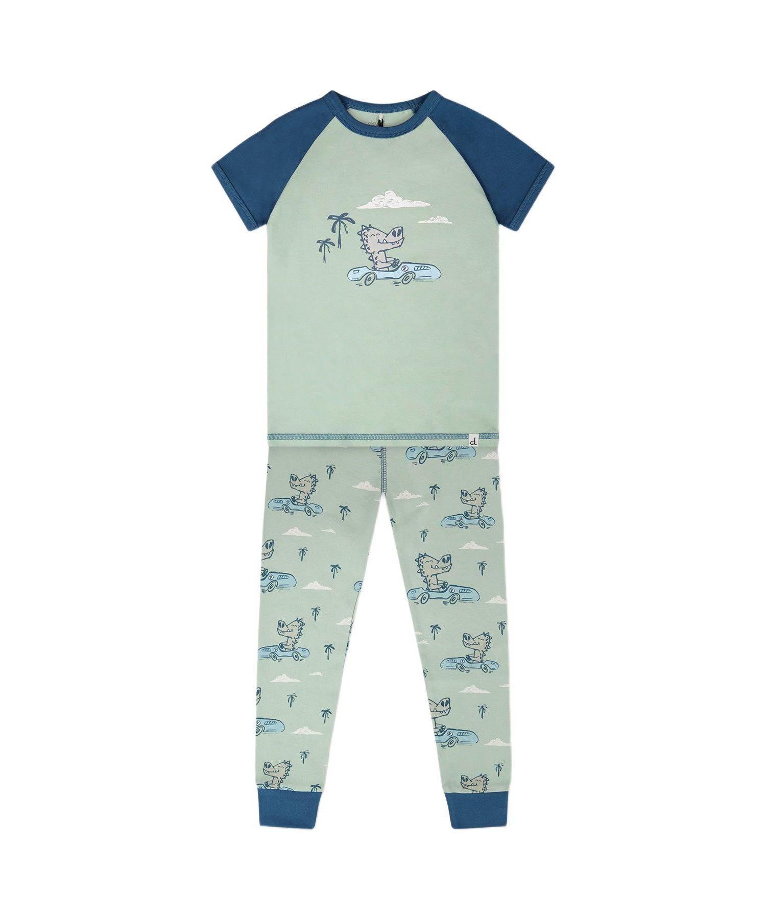 Baby Boys Cotton Two-Piece Pyjama Set Crocodile Print