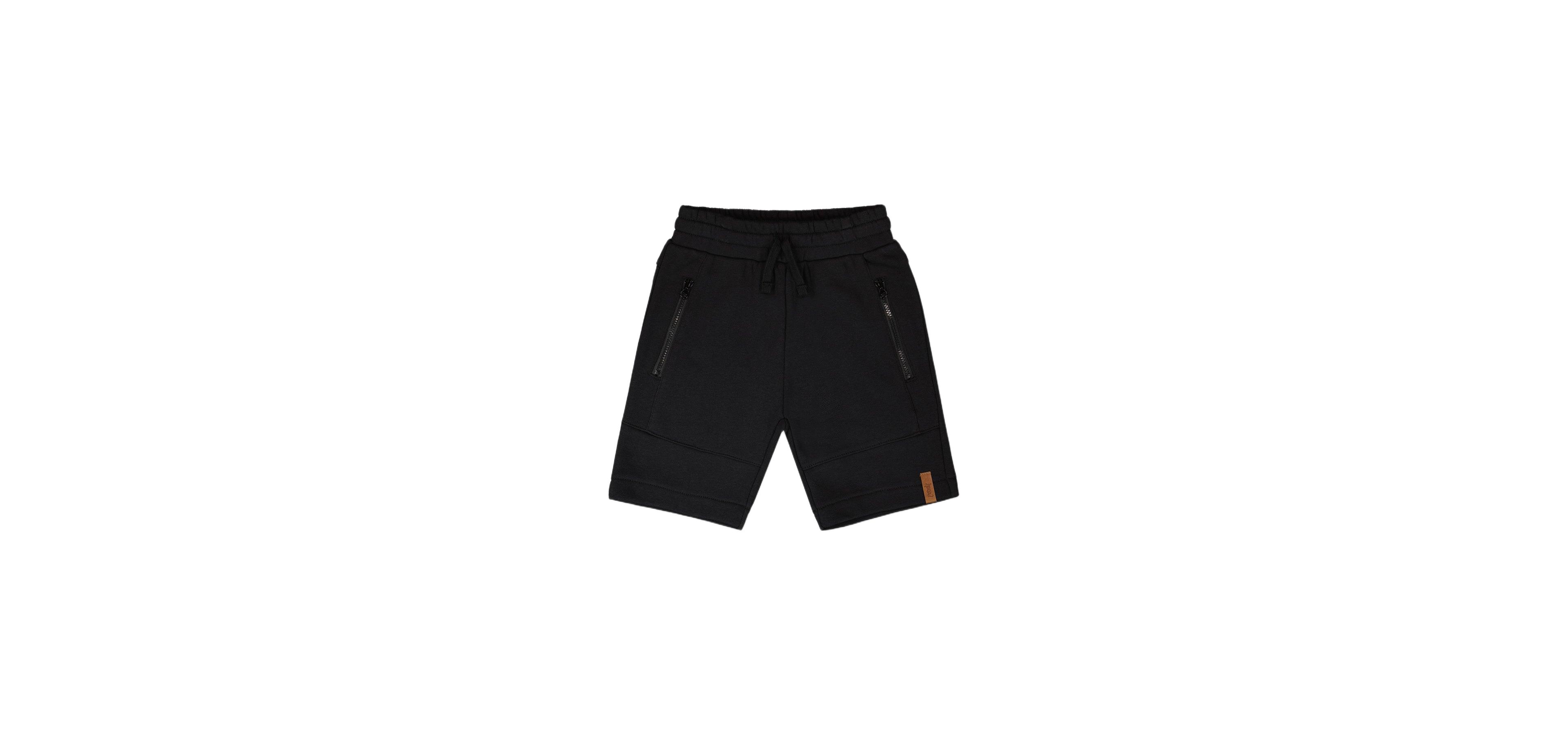 Deux par Deux Toddler Boys French Terry Shorts with Cross Seams Black - Toddler|Child