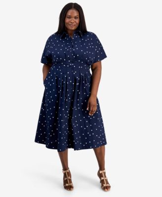 Trendy Plus Size Marjorie Pleated-Waist Shirtdress