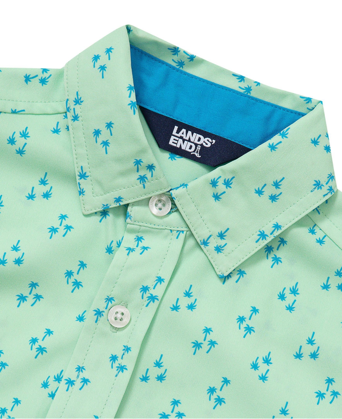 Lands' End Boys Short Sleeve Button Down Performance Shirt