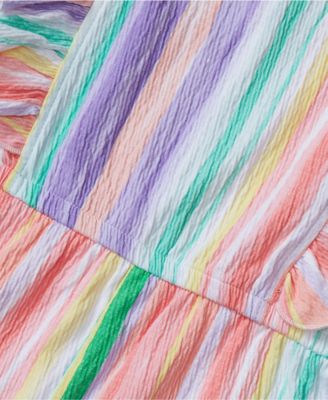 Girls Sleeveless Ruffle Knit Romper