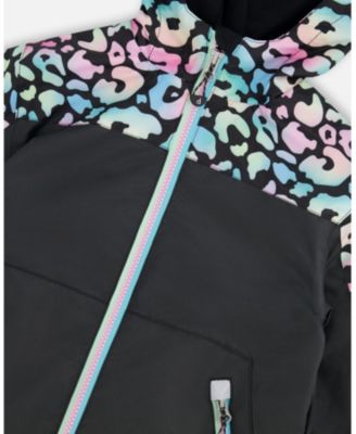 Girl 3-in-1 Two-Piece Mid-Season Outerwear Set Animal Print - Inner Jacket - Toddler|Child