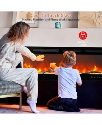 Built In Electric Fireplace with Smart Voice & Remote Control, 12 Flames