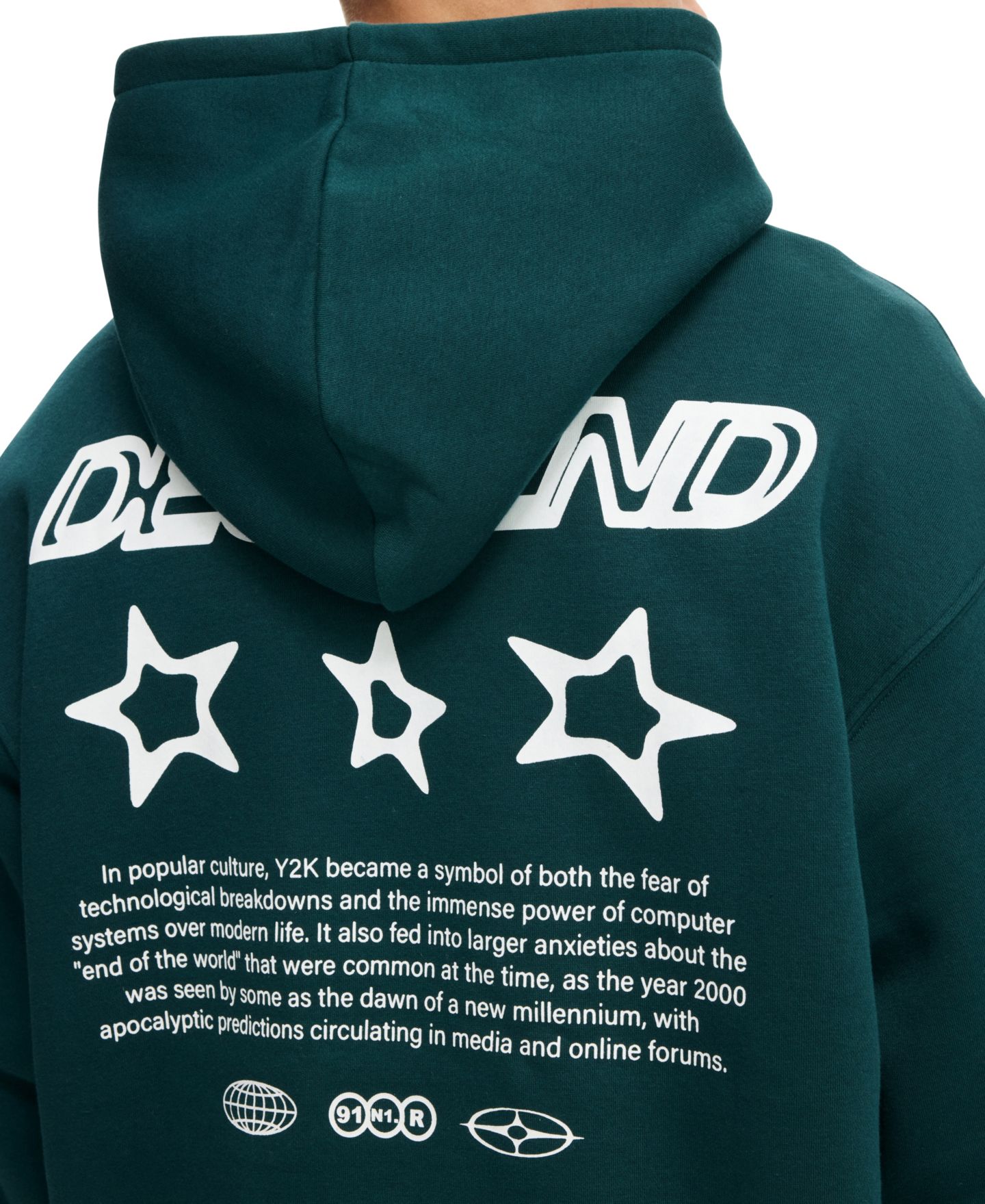 Мужское худи COTTON ON Long-Sleeve Graphic Hooded, цвет: Белый — фото 7