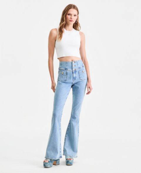 Женские джинсы GUESS Kaira High-Rise Flared, цвет: Chandler