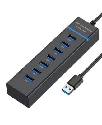 7-Port USB Hub with USB 3.0, Multiple USB,Compatible with Laptop, PC, MacBook,USB Peripherals,for Home Office,Travel