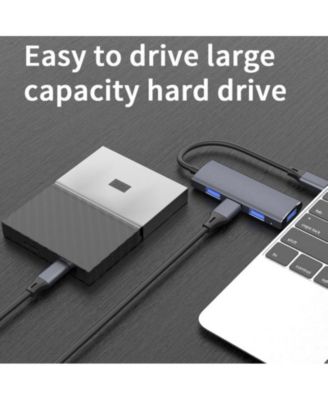4-in-1 USB Hub - with 5Gbps USB 3.0 & USB 2.0, Portable Plug-and-Play Splitter for Home Office, Travel & Study