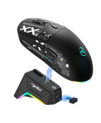 Tri-Mode Wireless Gaming Mouse with Magnetic RGB Charging Dock, 12000 DPI, 650mAh Rechargeable, BT5.3+2.4G+Wired
