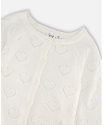 Toddler Girls Pointelle Knit Cardigan