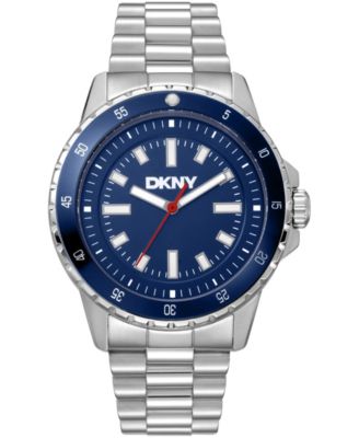 Men's Sport Watch Blue Dial Stainless Steel Bracelet Watch, 43mm