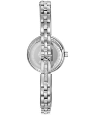 Women's White Dial Stainless Steel Crystal Accented Jewelry Bracelet Watch, 26mm