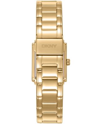 Women's Crystal Dial Crystal Accented Dial Gold-Tone Stainless Steel Bracelet Watch, 23 x 30mm