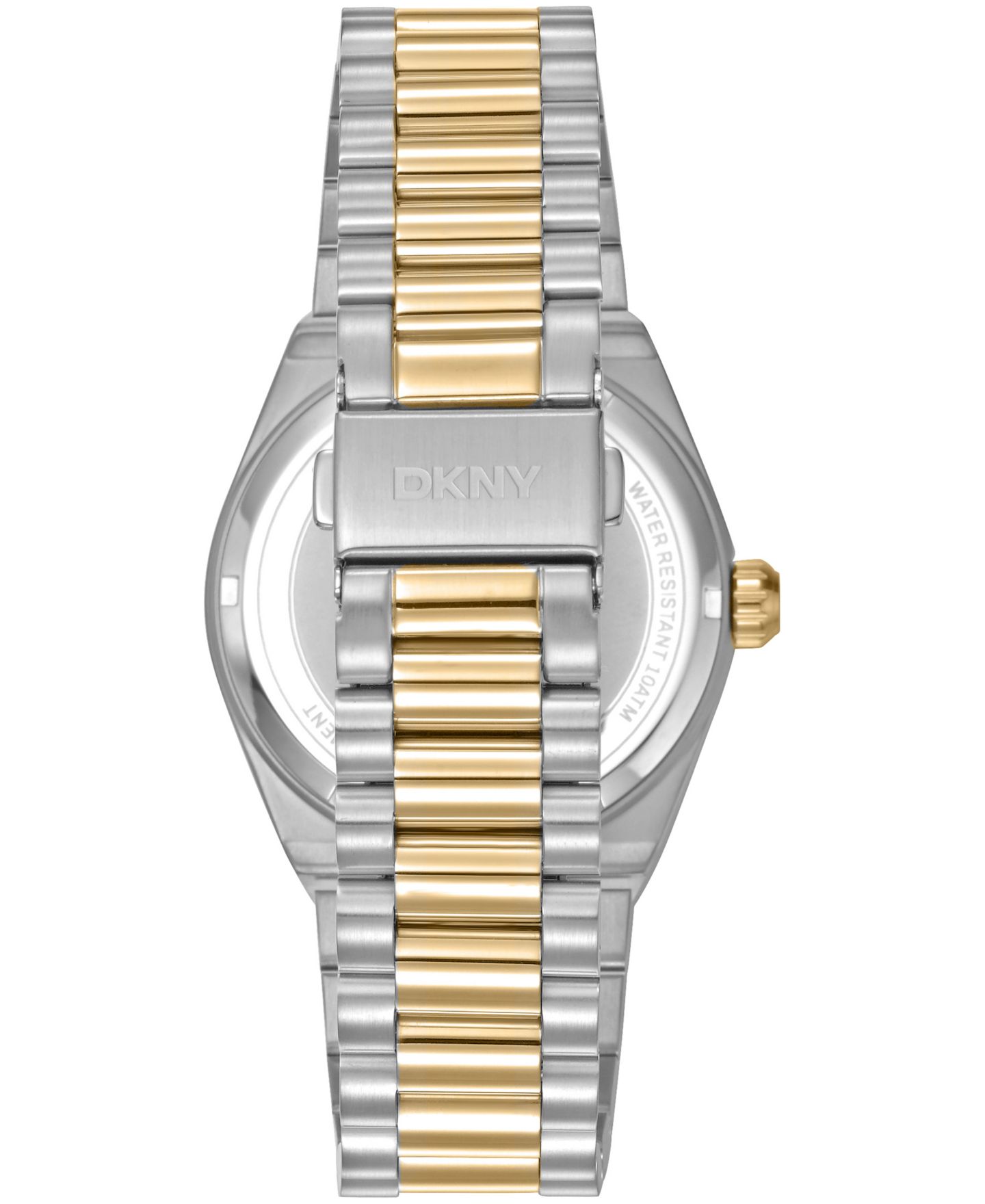 Мужские часы DKNY Date Green Dial Two-Tone Gold Stainless Steel Bracelet Watch, 40mm — фото 3