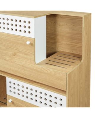 Modern 2-in-1 Cat Furniture Set: Litter Box Enclosure & Cat House Side Table with Storage