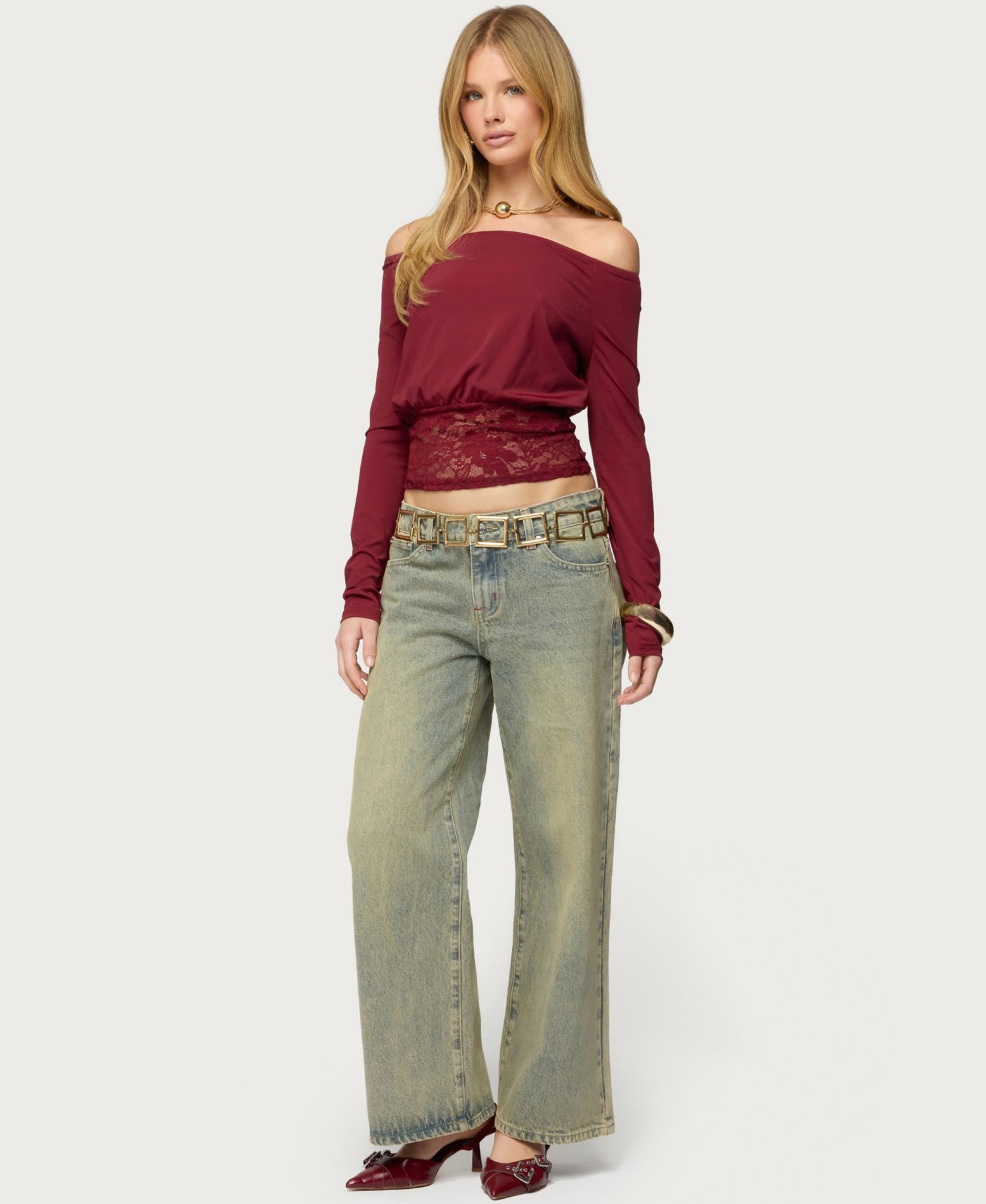 Women's Dorona Lacey Off Shoulder Top