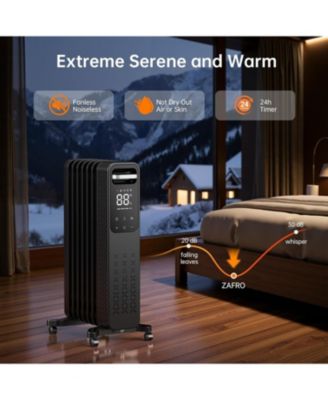 Cowsar 1500W Oil Filled Radiator Heater with Digital Thermostat & Timer