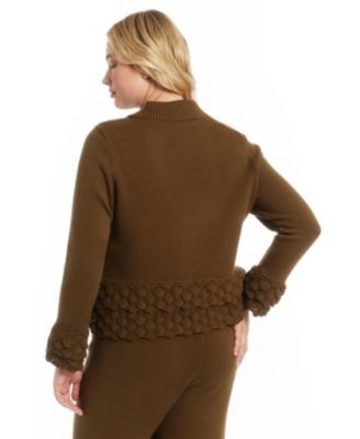 Women's Ruffled Peplum Cardigan Sweater