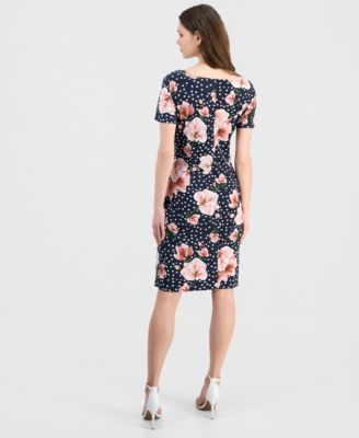 Women's Printed Short-Sleeve Sarong Dress