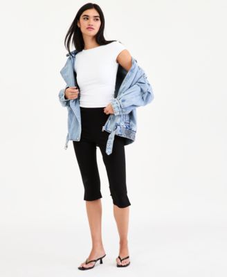 Women's Oversized Denim Bomber Jacket