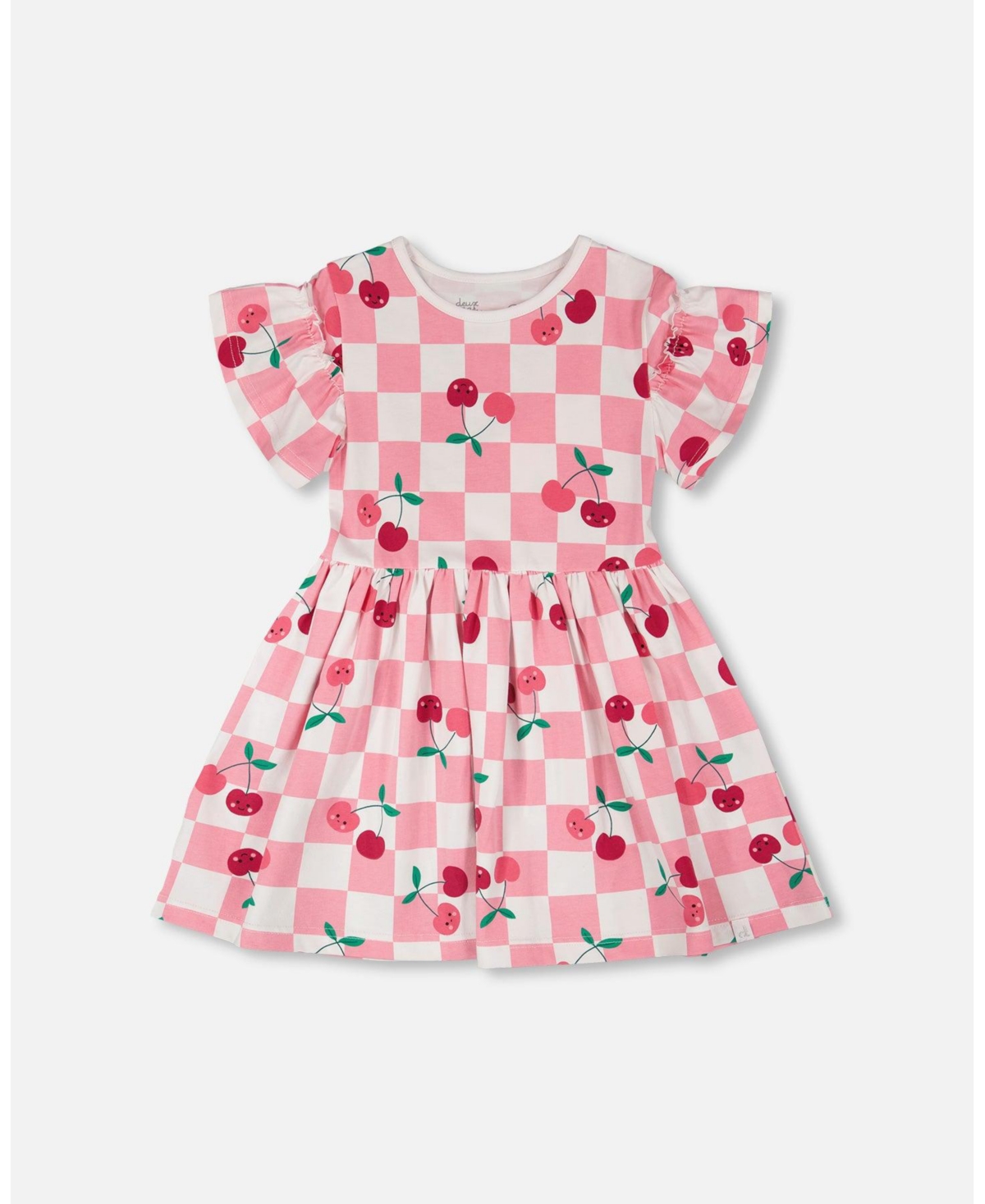 Deux par Deux Toddler Girls Cotton Jersey Dress Printed Cherries