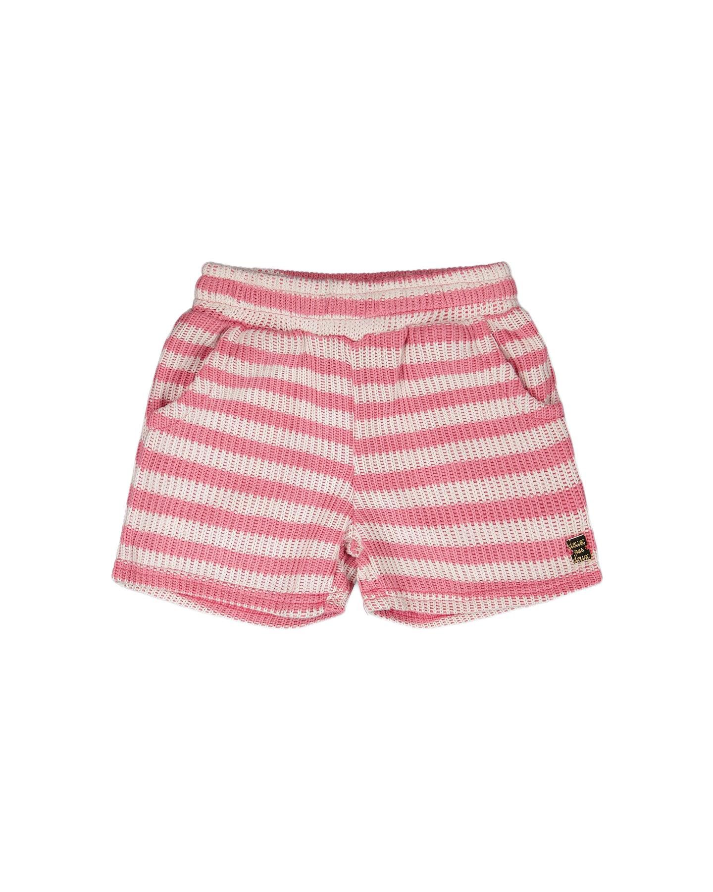 Шорты Deux par Deux Striped для девочек, цвет: Розовый / Белый — фото 1