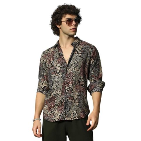 Мужская рубашка Cahoot Campus Sutra Multicolour Regal Foliage, цвет: Серый
