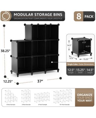8-Cube Storage Organizer Cubby Shelf for Closet, Toys, Books, and More Space-Saving Bookshelf for Bedroom, Living Room, or Office