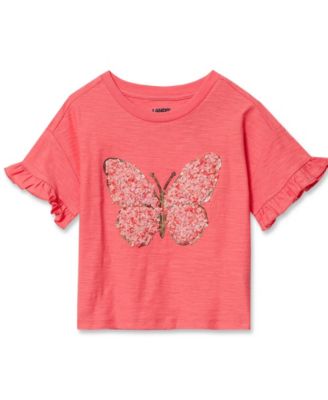 Girls Short Sleeve Ruffle Tee