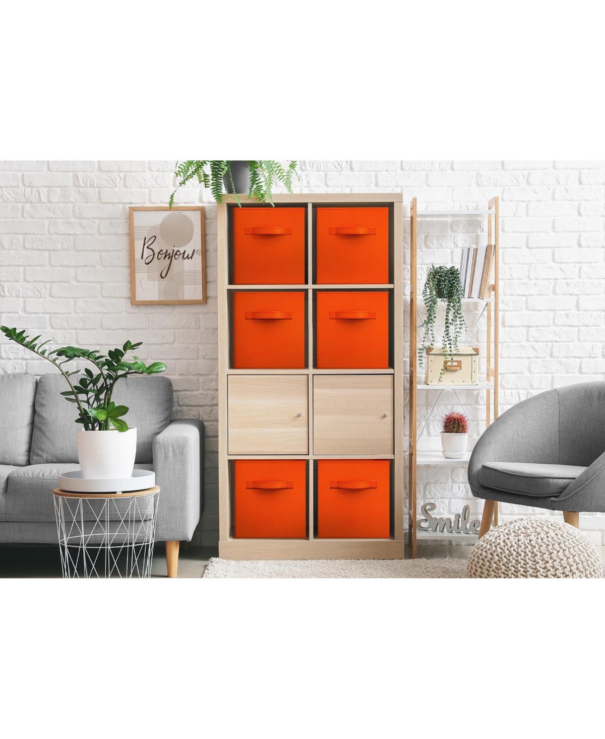 Sorbus 6 Pack 11 Inch Foldable Storage Cubes with Handles- for Organizing Home, Shelves, Nursery, Playroom, Closet and More