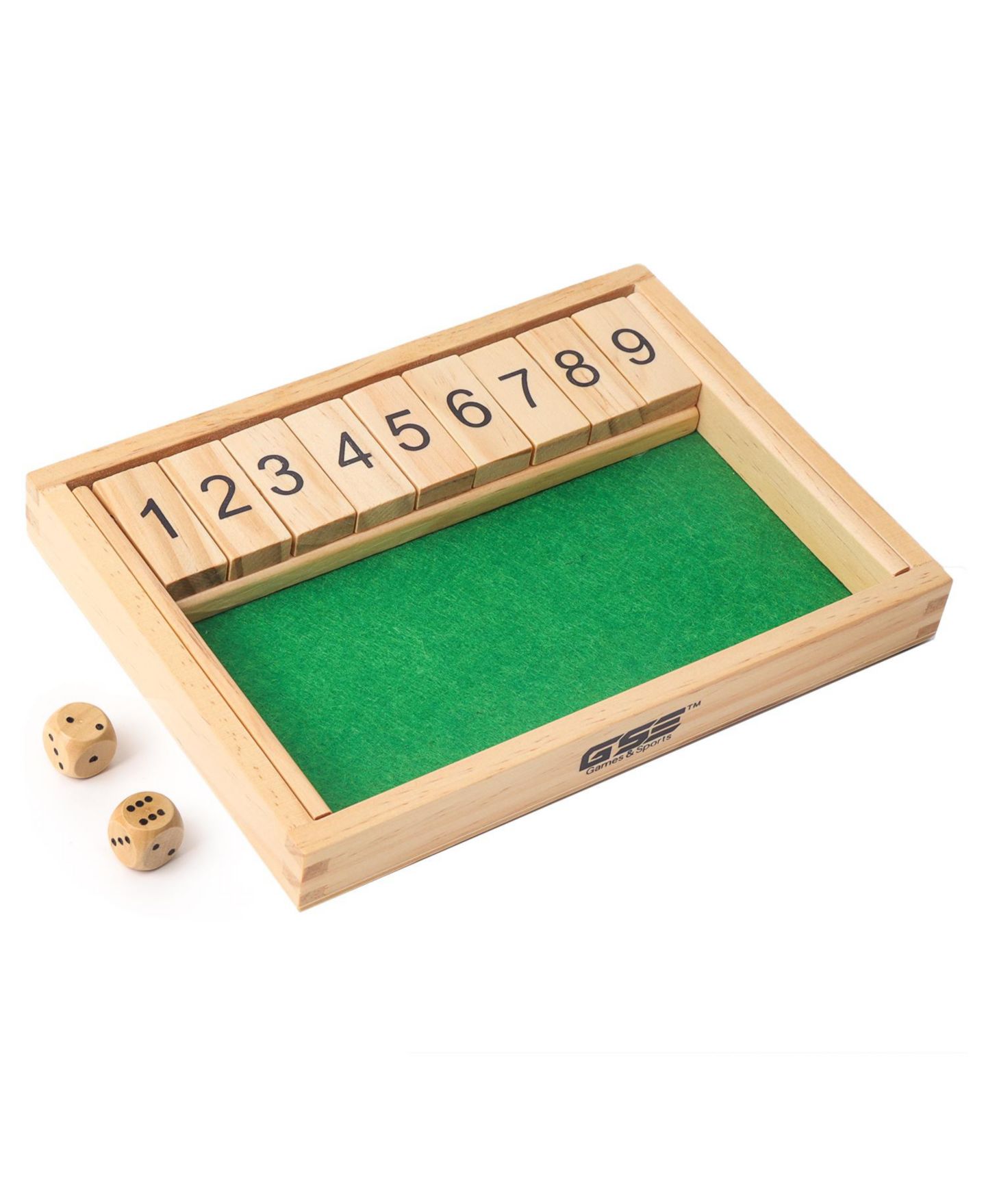 Деревянная настольная игра GSE Games & Sports Expert Shut The Box, 9 цифр, от 3 лет — фото 1