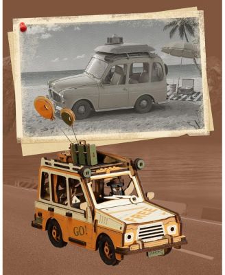 Pendulum Balance Toy, 3D Wooden Puzzles for Adults, Retro Road Tripper Car, DIY Craft Wood Puzzle Kit, Unique Gift for Men Women Festival