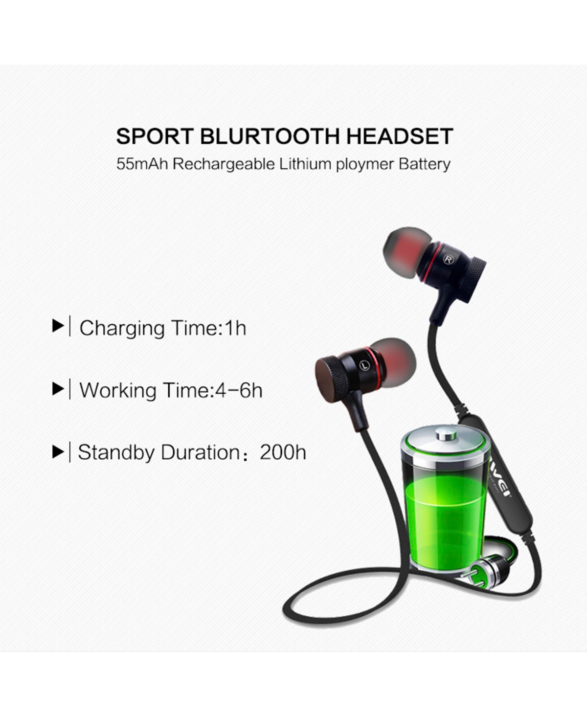 Sugift Magnetic Bluetooth Sports Earphones with Noise Reduction