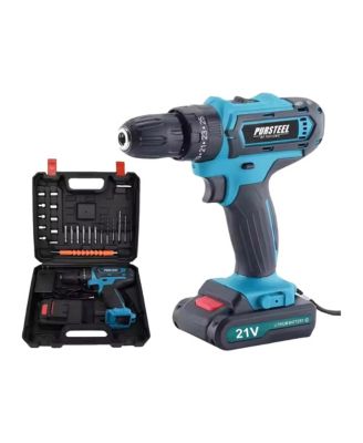 21V Rechargeable Cordless Drill 24 Piece Set - Compact Power for Home & DIY Projects