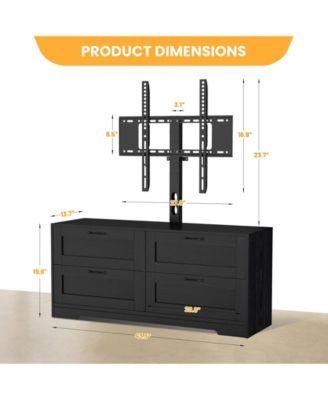TV Stand with Mount and 4 Drawers Storage Fits 3 ,Entertainment Center w/Height Adjustable Mount
