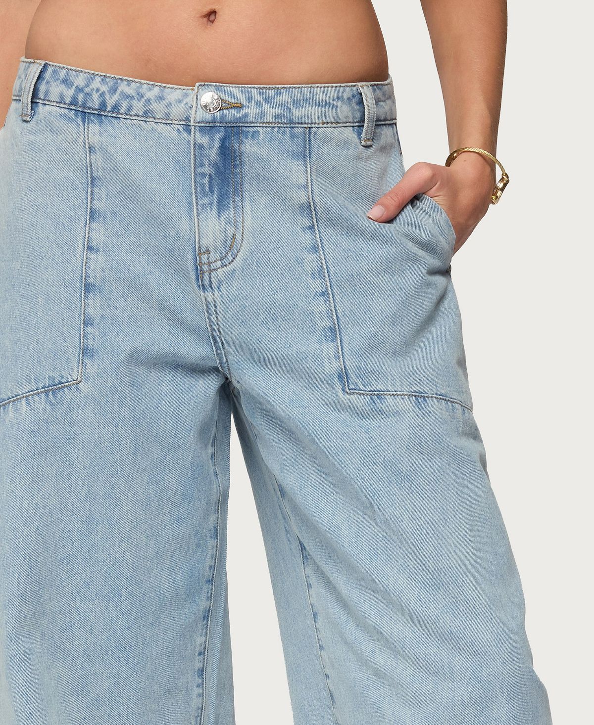 Edikted Women's Jolie Low Rise Barrel Jeans view 5 — MAYCSS fashion products