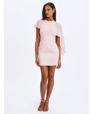 Women's Umeko Tulip Pink Asymmetrical Cape Mini Dress
