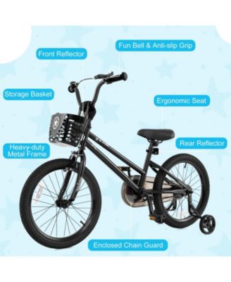 16 Inch Kids Bike Adjustable with Transparent Chain Cover for 3-8 Years Old-16 inches