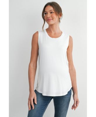 Maternity Nursing Scoop-Neck Sleeveless Tank Top