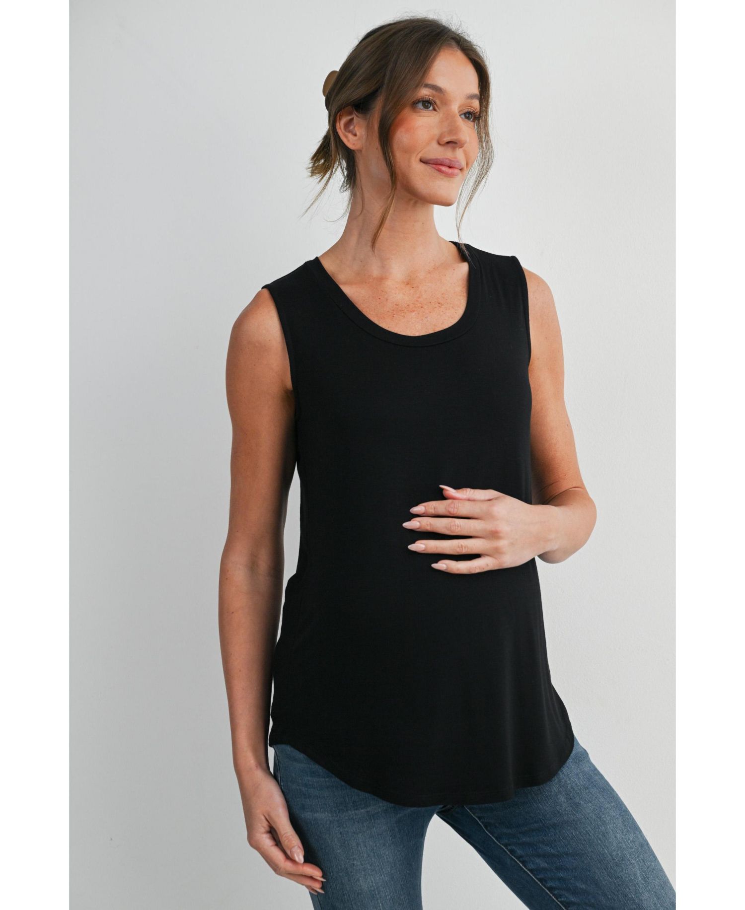 Maternity Nursing Scoop-Neck Sleeveless Tank Top